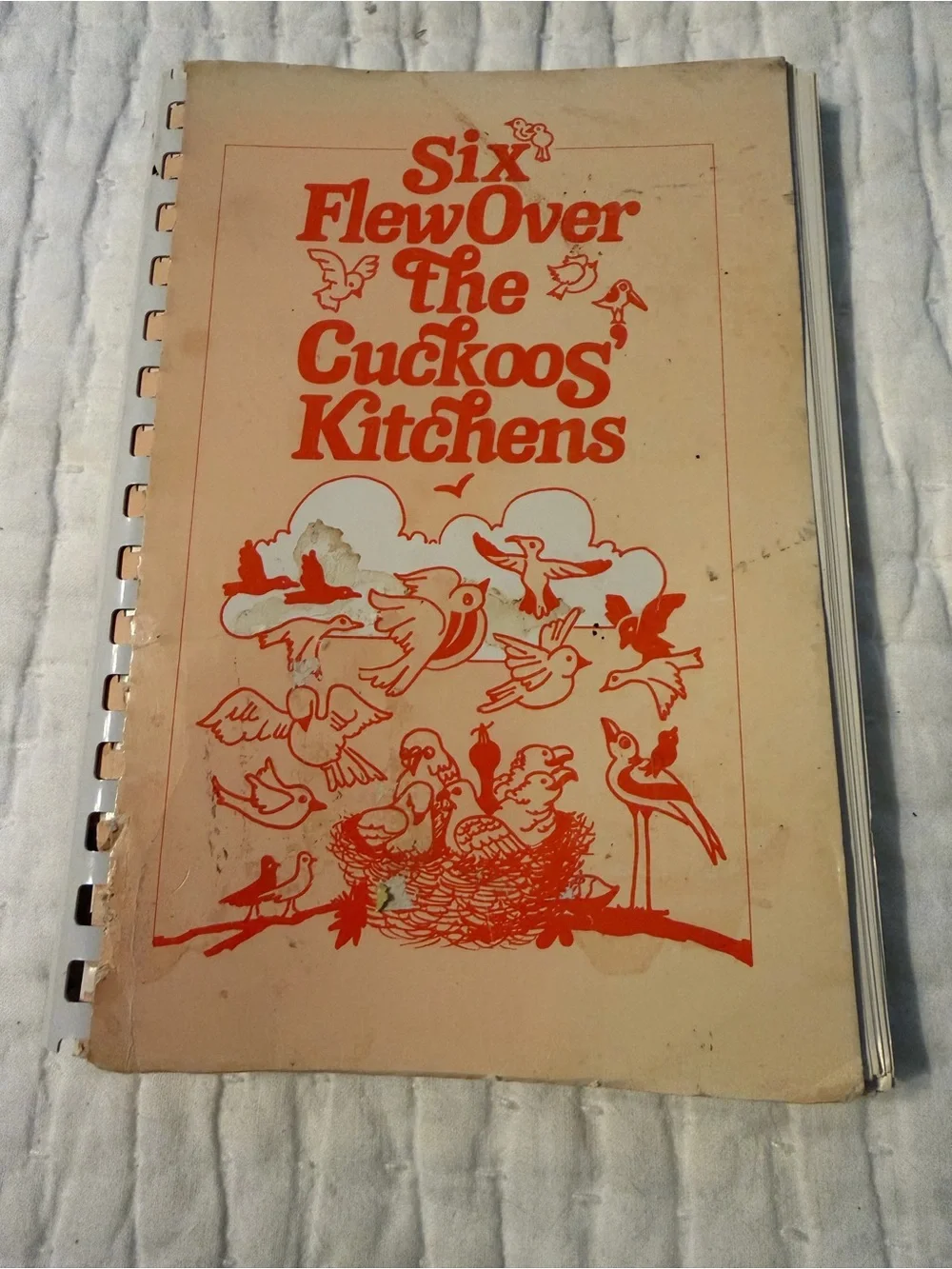 Six Flew Over The Cuckoos Kitchens Cookbook - Cream with Orange Print